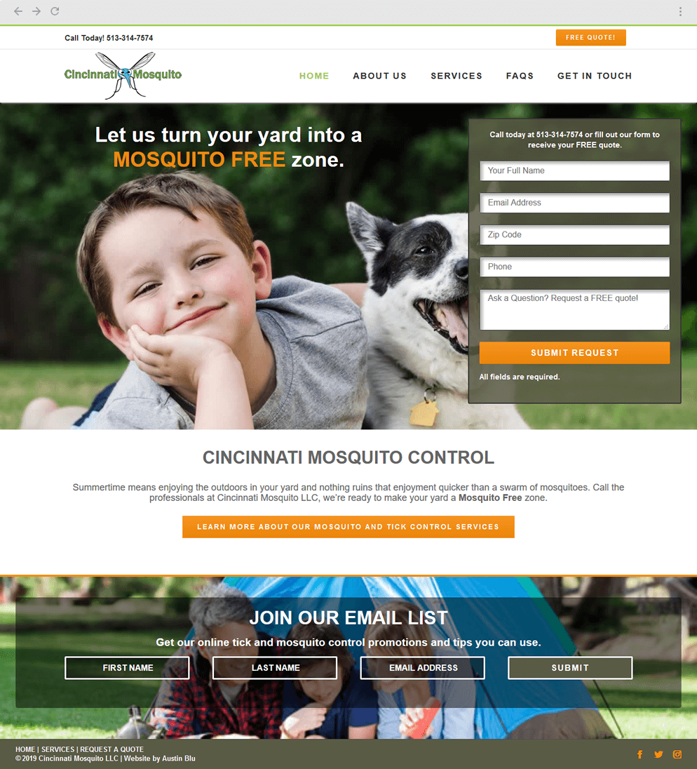 Website Design for Pest Control Company in Cincinnati, Ohio | Austin Blu